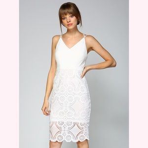 White lace dress with straps